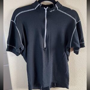 men's short-sleeve quarter-zip cycling jersey Merino size Medium